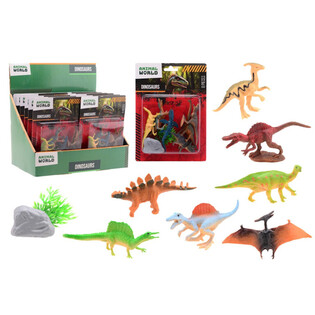 ANIMAL WORLD - Dinosaurukset-leikkisetti 8 osaa - Display (12 kpl)