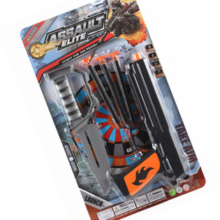 ASSAULT ELITE - Lelupistooli Imukuppinuolilla ja Veitsell&auml; (6 kpl)