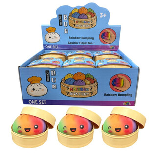 RAGE - RAINBOW Squishy Bun Dumplings ISO (8.5 x 8.5 x 4.8 Cm) - Viral 2026 Fidget Toy (12 kpl)