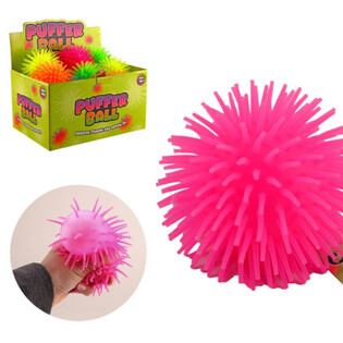 PUFFER-PALLO - 9CM - MIX-V&Auml;RIT - DISPLAY-LAATIKOSSA (24 kpl)