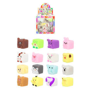Yll&auml;tyslaatikon Squishy - Cube Animals - Esittelytelineess&auml; (96 kpl)