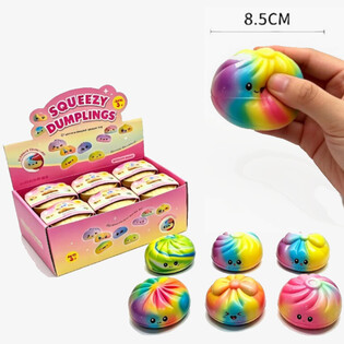 RAGE - Puristeltava Sateenkaari Dumpling-Squishy SUURI - PU-vaahto (12 kpl)