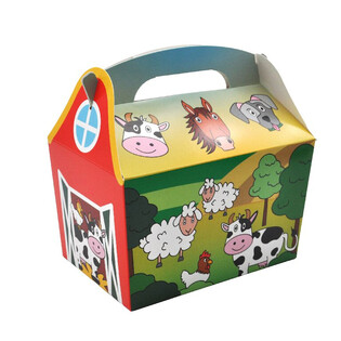 LASTEN ATERIALAATIKKO: MAATILAN EL&Auml;IMET - Koko 18.5x12x19 CM - KIDSBOX (24 kpl)