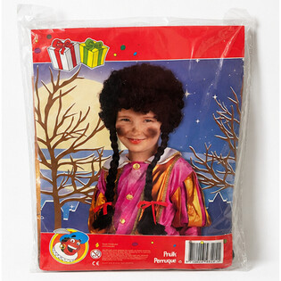 LASTEN PIET-PERUUKKI MUSTILLA KIHAROILLA JA 2 LETILL&Auml; (1 kpl)