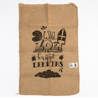 SUURI SINTERKLAAS JUUTTIS&Auml;KKI - TEKSTI: WIE ZOET IS KRIJGT LEKKERS - N. 60 x 100 Cm (1 kpl)