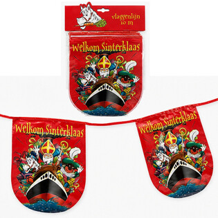 Sinterklaas - Tervetuloa Sinterklaas Lippuviiri - Pituus: 10 m (6 kpl)