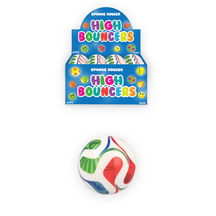 HIGH BOUNCE JALKAPALLO - POMPPUPALLO - TISKIESITTEESS&Auml; (24 kpl)