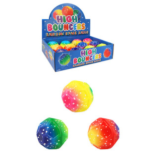 HIGH BOUNCE RAINBOW SPACE -POMPUPALLO - MYYNTITELINEESS&Auml; (12 kpl)